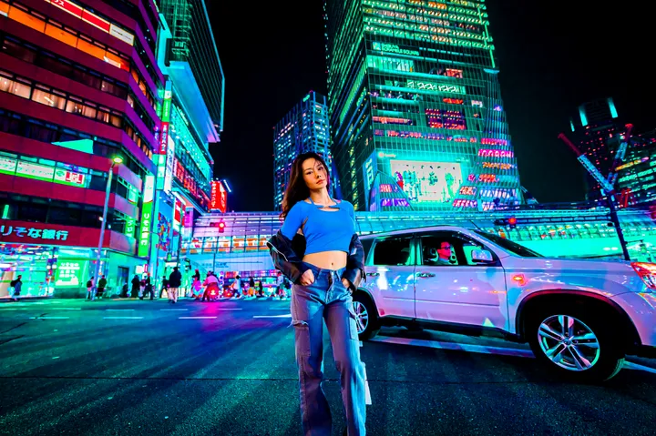 Night Cyberpunk Photoshoot in Tokyo with a Local Japanese Photographer